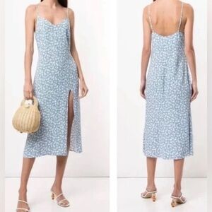 Reformation Crimini Slip Dress Azzurro Floral Blue White — Size 12